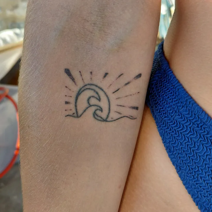 Cover-ups: finished tattoo, with the before photo inset