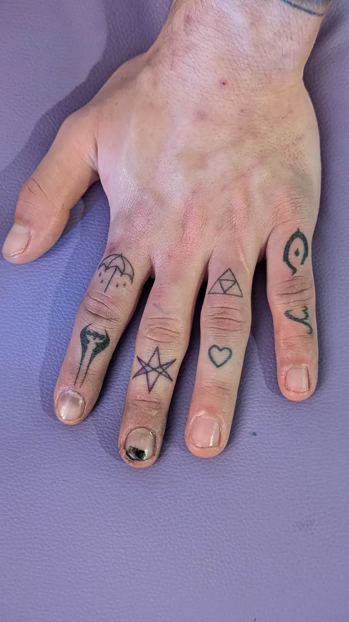 Small symbols on the fingers